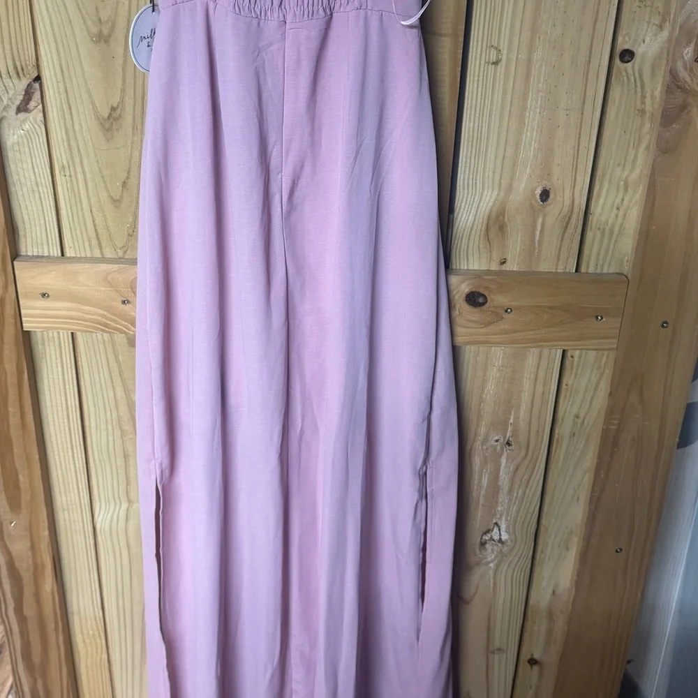 Elegant Pink Ruffled Maxi Dress - Picture 3 of 9